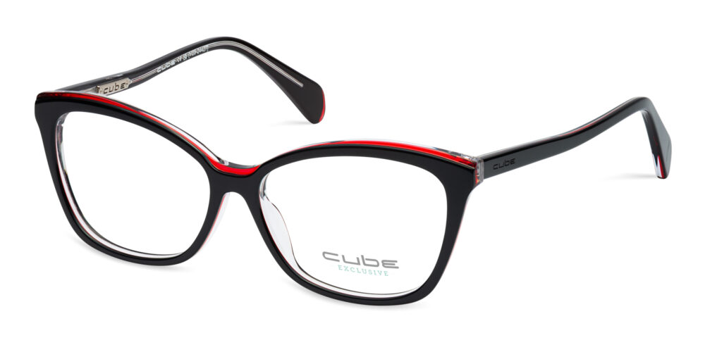 3354E – Cube Exclusive – Ladies Black / Red / Crystal