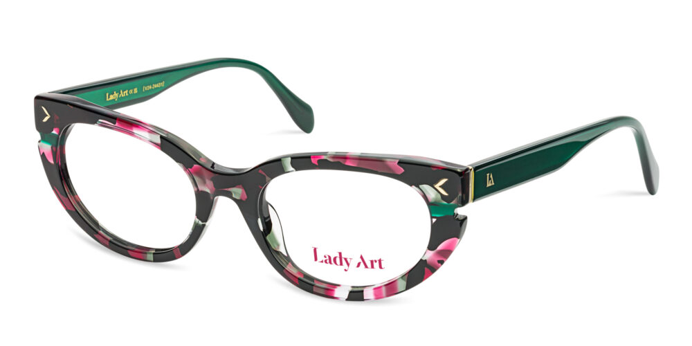 Crystal / Pink Pattern Green Temple